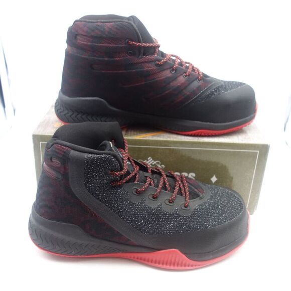 NEW Hoss Boots Rim Fly Black Red High Top Composite Toe Slip Resistant Men's 8.5 - Picture 4 of 11